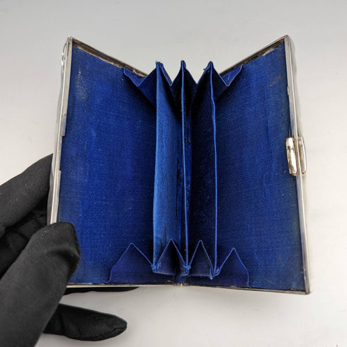 1896年 英国アンティーク 純銀製 両開き型カードケース Frederick Marson